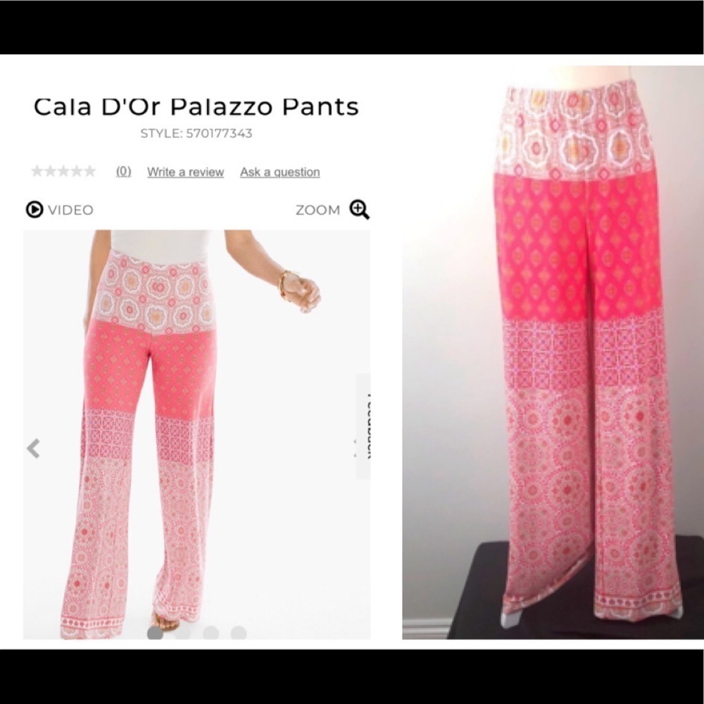 Chico’s Cala D’Or The Ultimate Fit Palazzo Pull-on Pants.